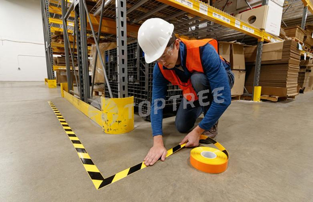 băng d&iacute;nh s&agrave;n sọc v&agrave;ng đen
