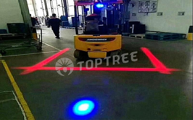 περονοφόρο ανυψωτικό μπλε σημείο ασφαλείας φως
