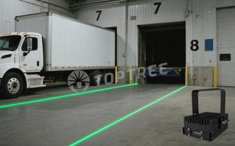 トラックとトレーラーのドッキングレーザーライン