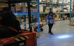 trave di sicurezza per carrello elevatore blu o rossa