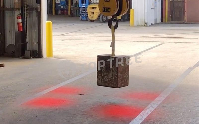 indicatore visivo di posizione del carico per gru